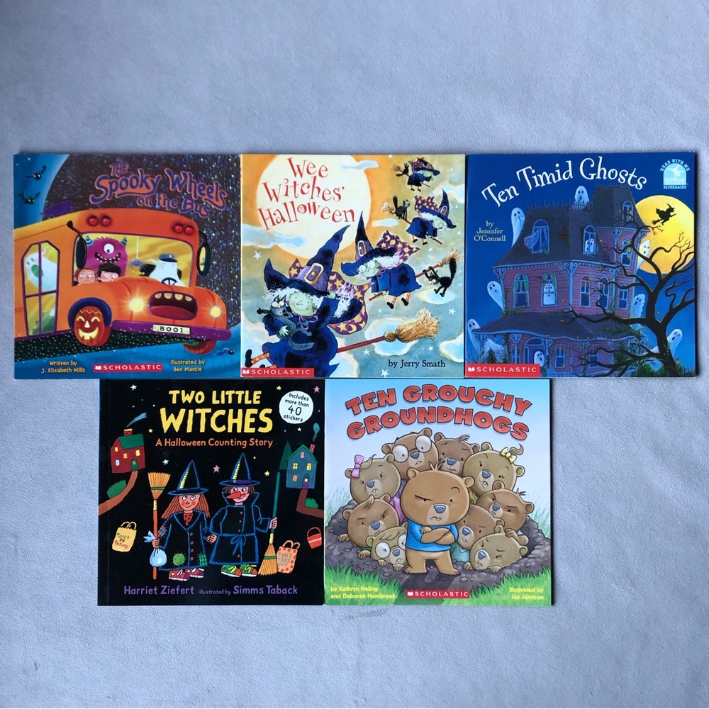 Set of 5 ~ Halloween Groundhog Day Storybooks ~ Early Elementary